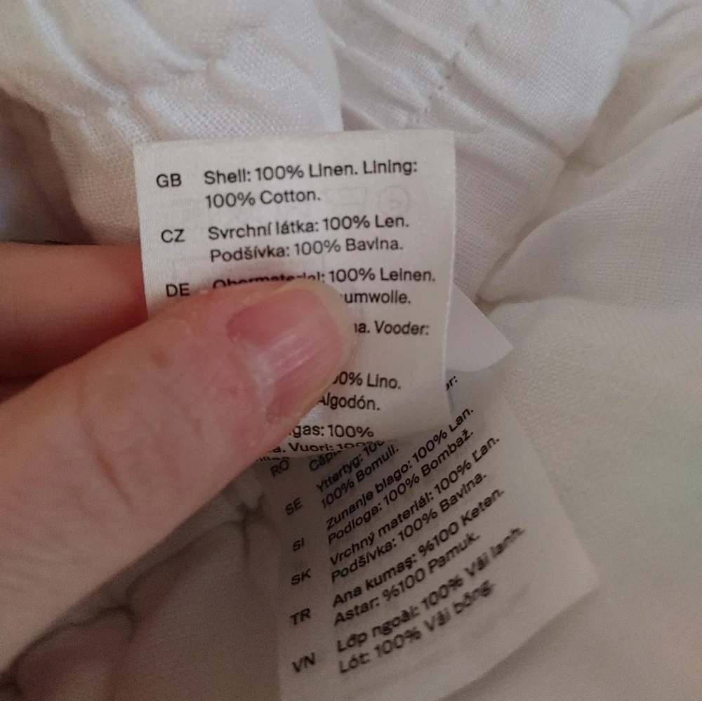 COS Linen Elastic Drawstring High Waisted White Bermuda Shorts - Picture 7 of 15